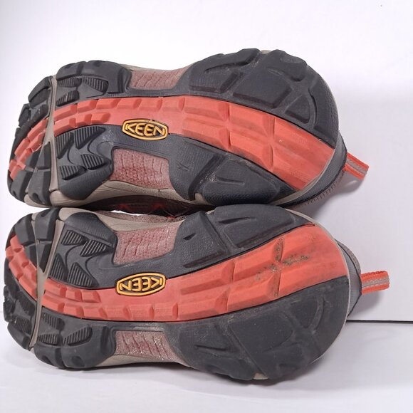 Keen Hiking Shoes Women 9.5 Leather Brown Orange Outdoor 1009557 Low Top - Picture 15 of 16